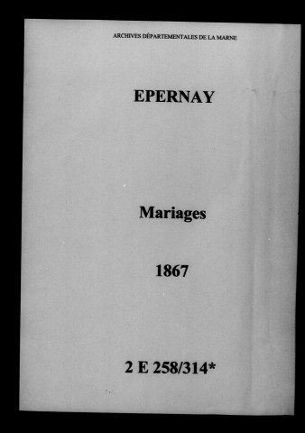 Épernay. Mariages 1867