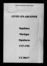 Givry-en-Argonne. Baptêmes, mariages, sépultures 1737-1792