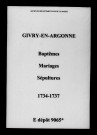 Givry-en-Argonne. Baptêmes, mariages, sépultures 1734-1737
