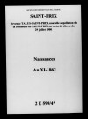Saint-Prix. Naissances an XI-1862