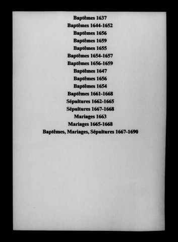 Noue (La). Baptêmes, mariages, sépultures 1582-1690