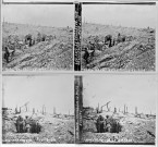 La Caillette 1917. Déblaiement d'une pièce de 155 (vue 1). Grenadiers au poste d'écoute (vue 2)