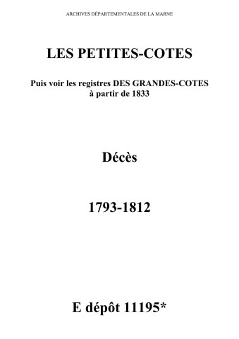 Petites-Côtes (Les). Décès 1793-1812