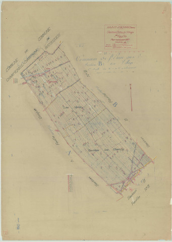 Saint-Pierre (51509). Section B1 échelle 1/2500, plan mis à jour pour 1937, plan non régulier (papier)