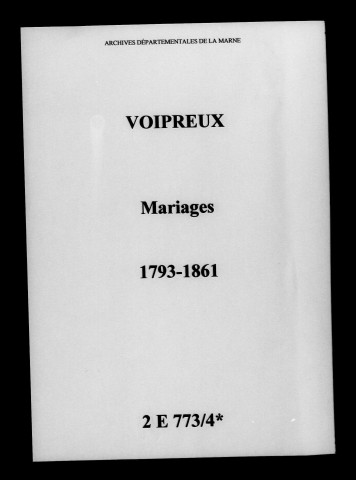 Voipreux. Mariages 1793-1861