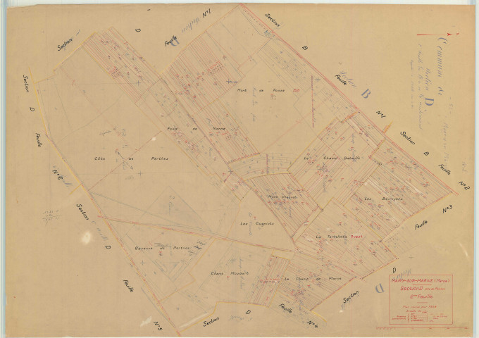 Mairy-sur-Marne (51339). Section D2 échelle 1/2500, plan mis à jour pour 1948, plan non régulier (papier)