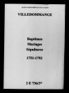 Ville-Dommange. Baptêmes, mariages, sépultures 1751-1792