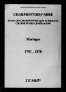 Charmontois-l'Abbé. Mariages 1793-1870