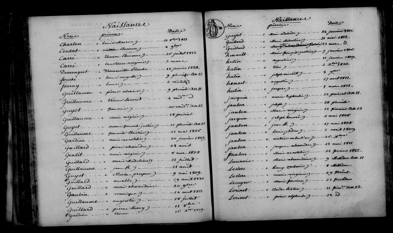 Champigneul. Table décennale an XI-1812