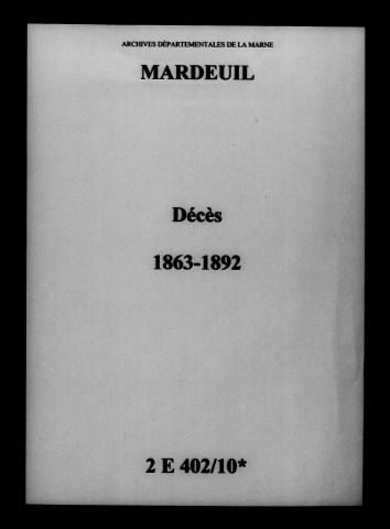 Mardeuil. Décès 1863-1892