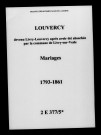 Louvercy. Mariages 1793-1861