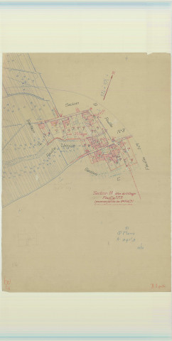 Saint-Pierre (51509). Section B3 1 échelle 1/1250, plan mis à jour pour 1937 (section B3 1e partie, anciennes sections A et C), plan non régulier (papier)