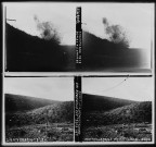 Champagne 1918. Bombe allemande (vue 1). Verdun. Les Caurières 1917. Ravitaillement en 1ère ligne (vue 2)