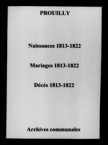 Prouilly. Naissances, mariages, décès 1813-1822