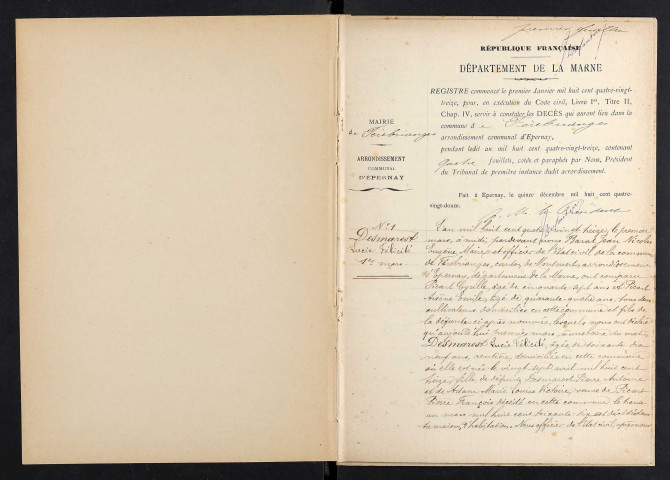 Fèrebrianges. Décès 1893-1929