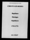 Chigny. Baptêmes, mariages, sépultures 1733-1772