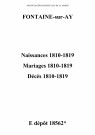 Fontaine-sur-Ay. Naissances, mariages, décès 1810-1819