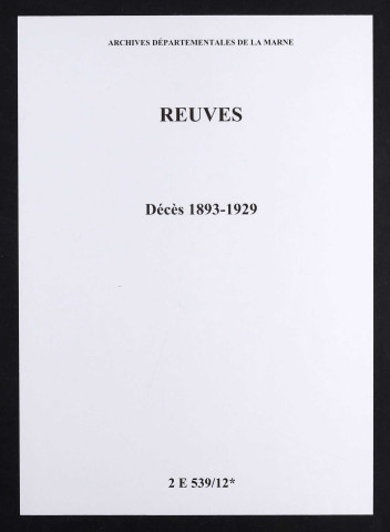 Reuves. Décès 1893-1929