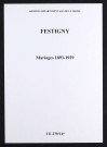 Festigny. Mariages 1893-1929