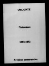 Orconte. Naissances 1883-1892