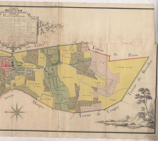 Plan général du terroir de Maupas-Serzy et du village dit Maupas-Serzy et Serzy-Maupas (1788), Dominique Villain