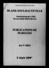Blaise-sous-Hauteville. Publications de mariage an V-1814