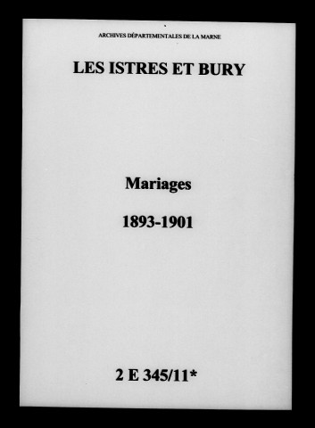 Istres-et-Bury (Les). Mariages 1893-1901