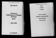 Mutigny. Naissances, publications de mariage, mariages, décès 1893-1902