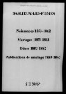 Baslieux-lès-Fismes. Naissances, mariages, décès, publications de mariage 1853-1862