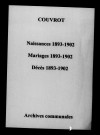 Couvrot. Naissances, mariages, décès 1893-1902