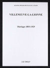 Villeneuve-la-Lionne. Mariages 1893-1929