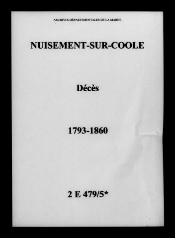 Nuisement-sur-Coole. Décès 1793-1860