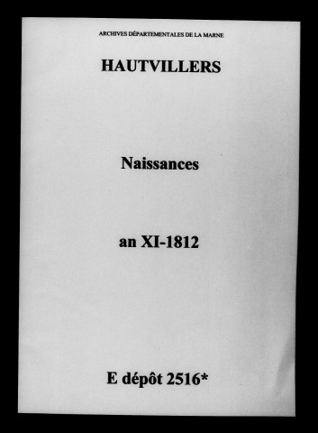 Hautvillers. Naissances an XI-1812