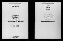 Louvois. Naissances, mariages, décès, publications de mariage 1873-1882