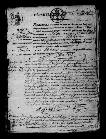 Villers-sous-Châtillon. Naissances, publications de mariage, mariages, décès 1823-1832