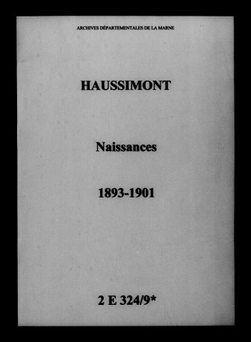 Haussimont. Naissances 1893-1901