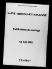 Saint-Thomas. Publications de mariage an XII-1901