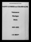 Saint-Lumier-en-Champagne. Naissances, mariages, décès 1833-1852