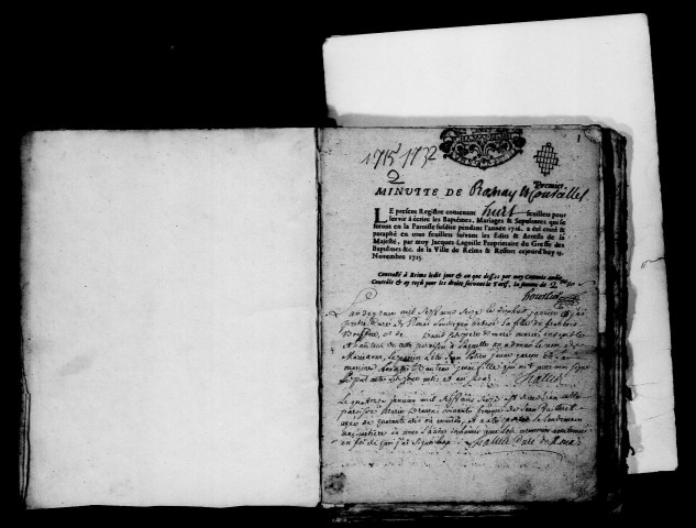 Rosnay. Baptêmes, mariages, sépultures 1716-1729