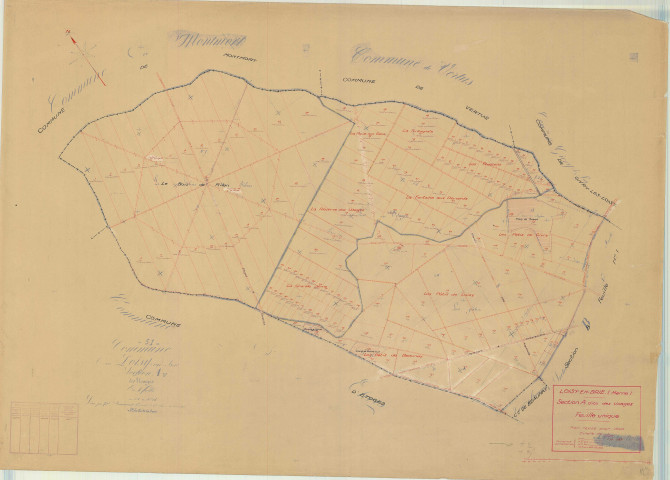 Loisy-en-Brie (51327). Section A2 échelle 1/5000, plan mis à jour pour 1940, plan non régulier (papier)