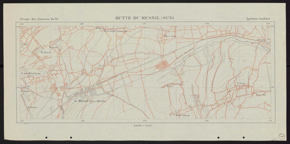 Butte du Mesnil (sud).
Service géographique de l'Armée.1918