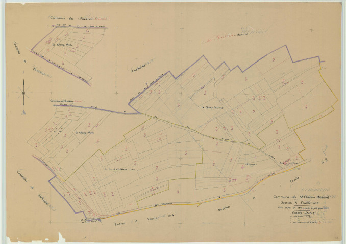 Saint-Chéron (51475). Section A1 échelle 1/2000, plan mis à jour pour 1955, plan non régulier (papier)