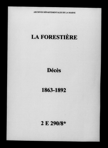 Forestière (La). Décès 1863-1892