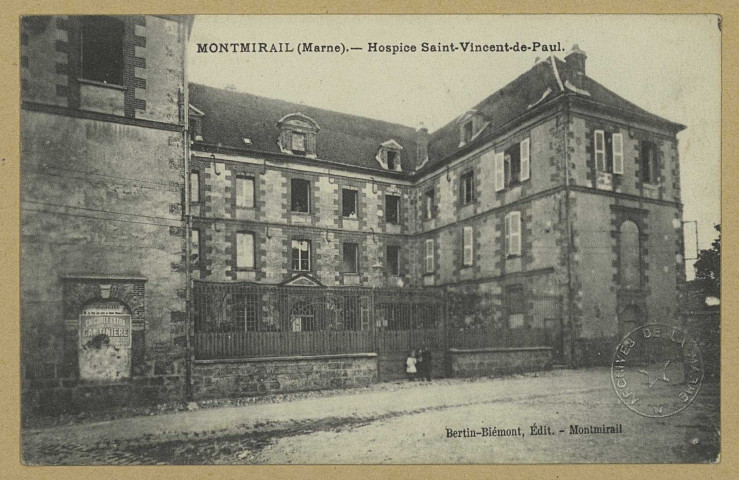 MONTMIRAIL. Hospice Saint-Vincent-de-Paul.
Édition Bertin-Biémont (75 - Parisimp. Baudinière).Sans date
