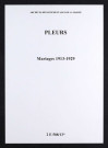 Pleurs. Mariages 1913-1929