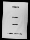 Arrigny. Mariages 1853-1872