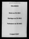 Tramery. Naissances, mariages, décès an XI-1812