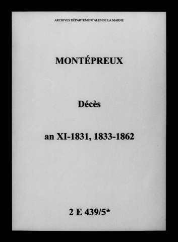 Montépreux. Décès an XI-1862