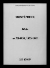Montépreux. Décès an XI-1862