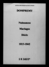 Dompremy. Naissances, mariages, décès 1813-1842